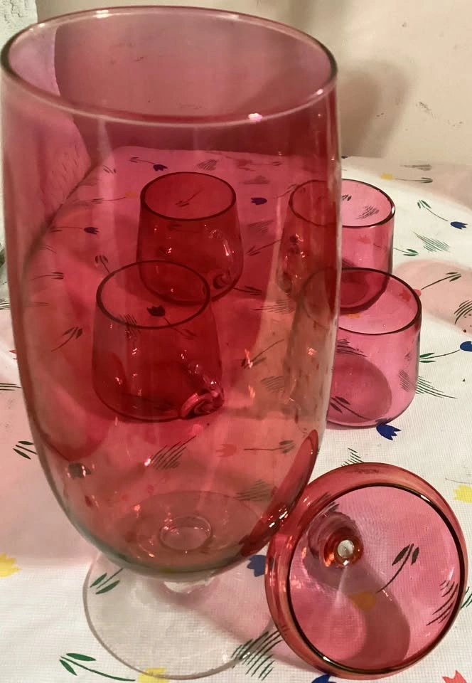 25 pieces CRANBERRY GLASS COLLECTION - photo 2