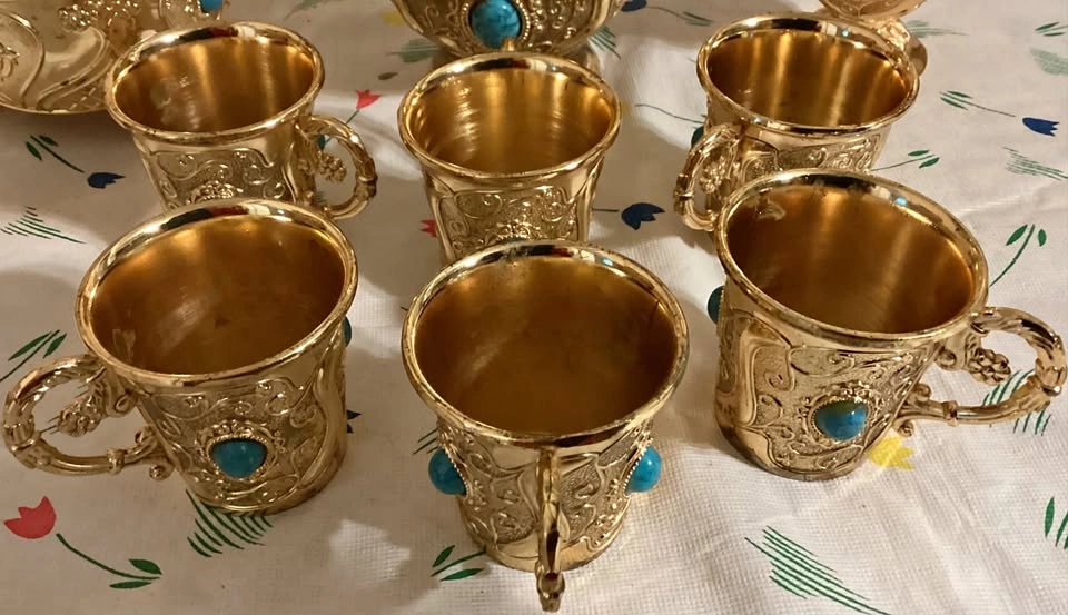 Vintage Turkish Metal Coffee/Tea set
