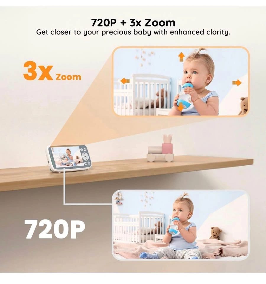 BOIFUN Baby Monitor No WiFi – 4" 720P Screen - photo 5