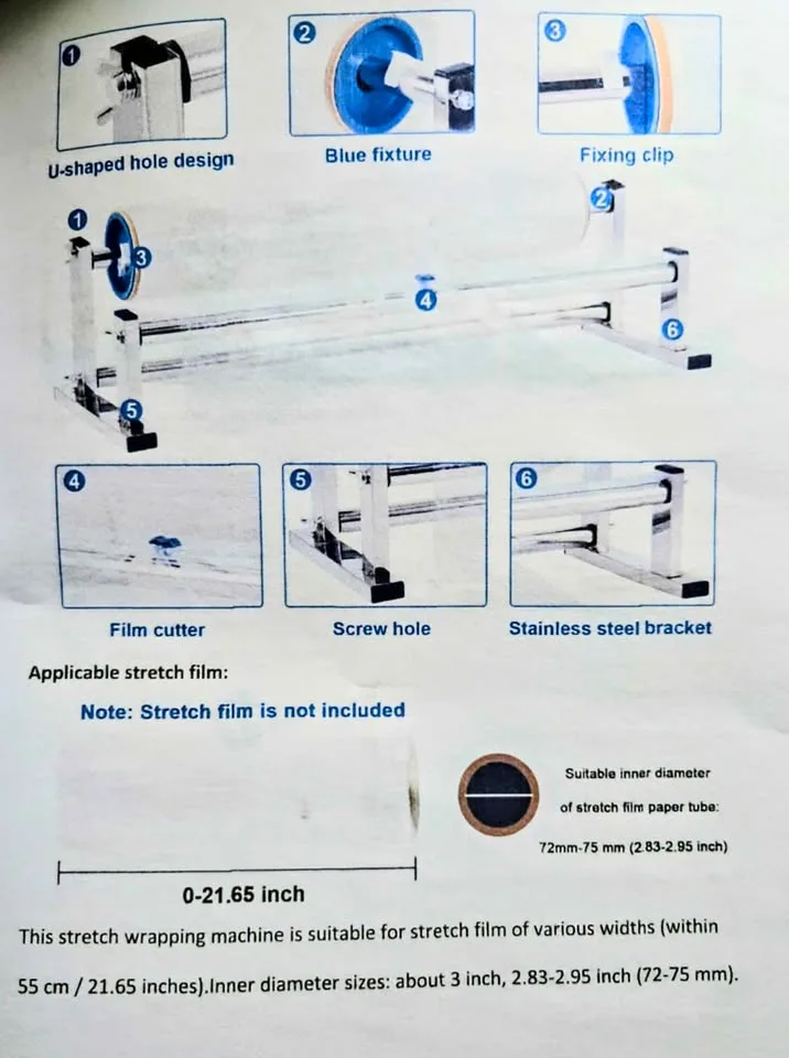 24"Stretch film dispenser wrapping machine image indicator(4)
