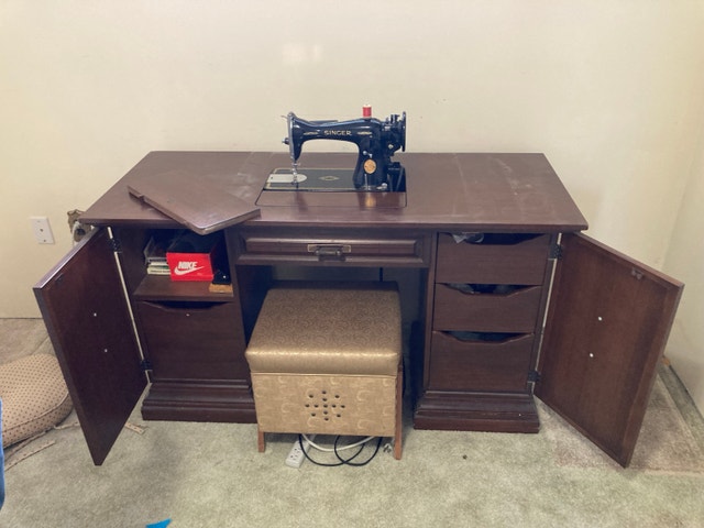 art deco sewing desk