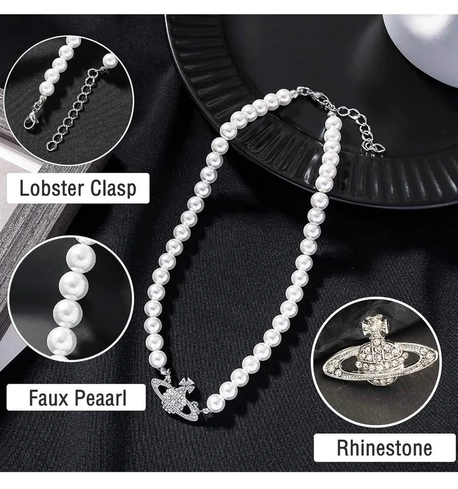 Pearl Necklace with Earrings ⚽ - photo 2