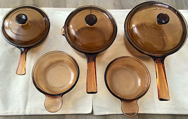 10 pieces - Corning Visions Cookware and Ikea Bowls