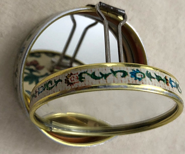 Handmade vintage Folding compact Dual Mirror -Japan