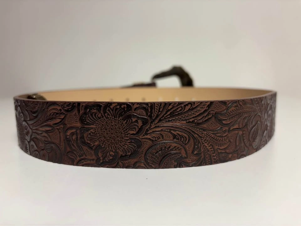 Brown Embossed Belt Ornate Buckle - photo 2
