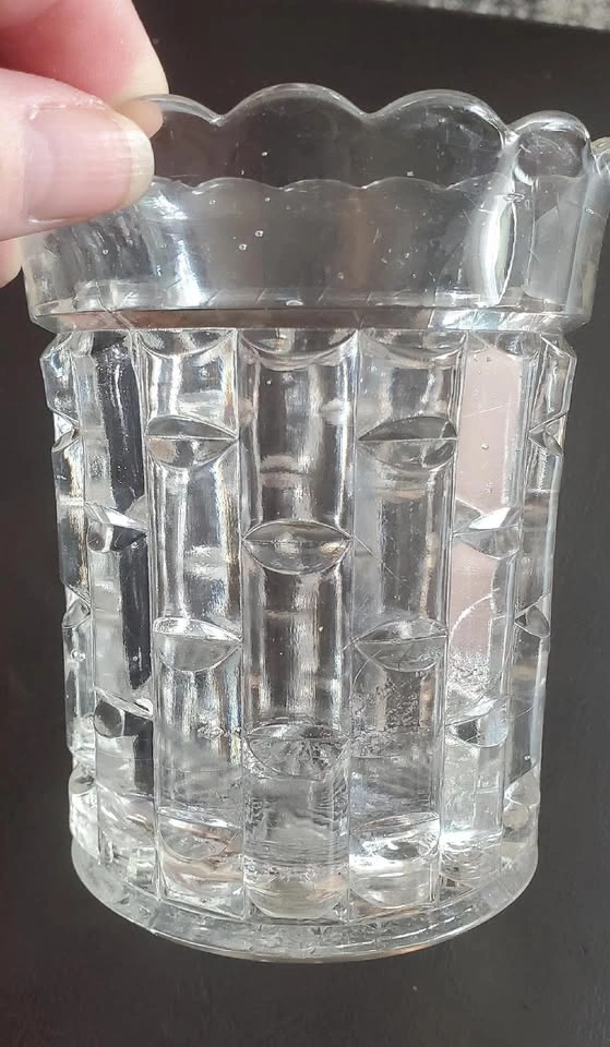 Vintage Clear Glass Condiment Jar w Lid - photo 3