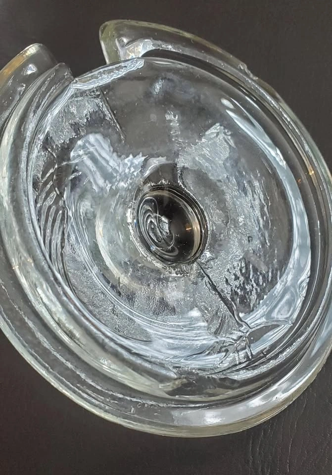 Vintage Clear Glass Condiment Jar w Lid - photo 5