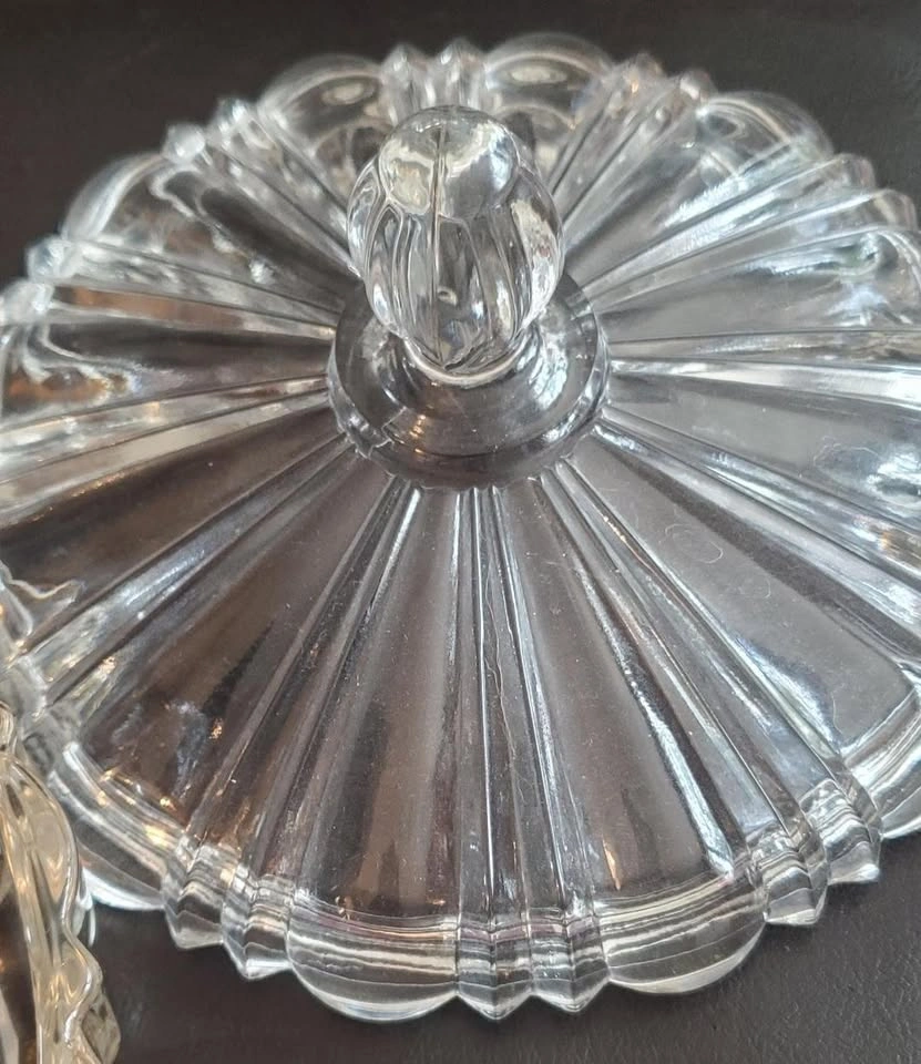 Vintage Glass Candy Dish w Lid - photo 2