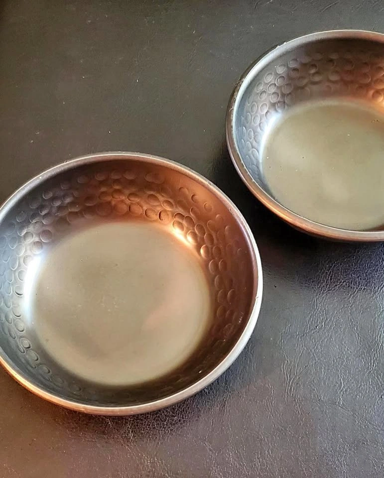 Vintage Hammered Copper Bowls (Pair)