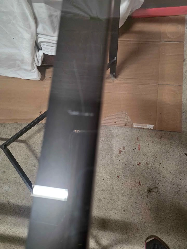 Dining Table w/ Metal Base, Glass Top - photo 2