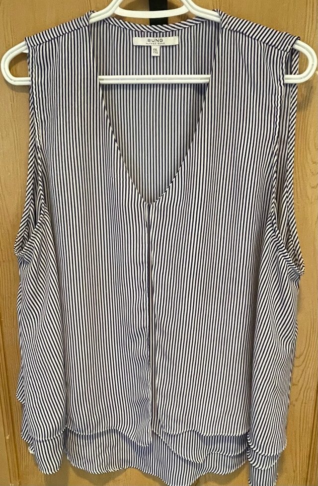 XXL Alfred Sung Sleeveless Tiered Blouse