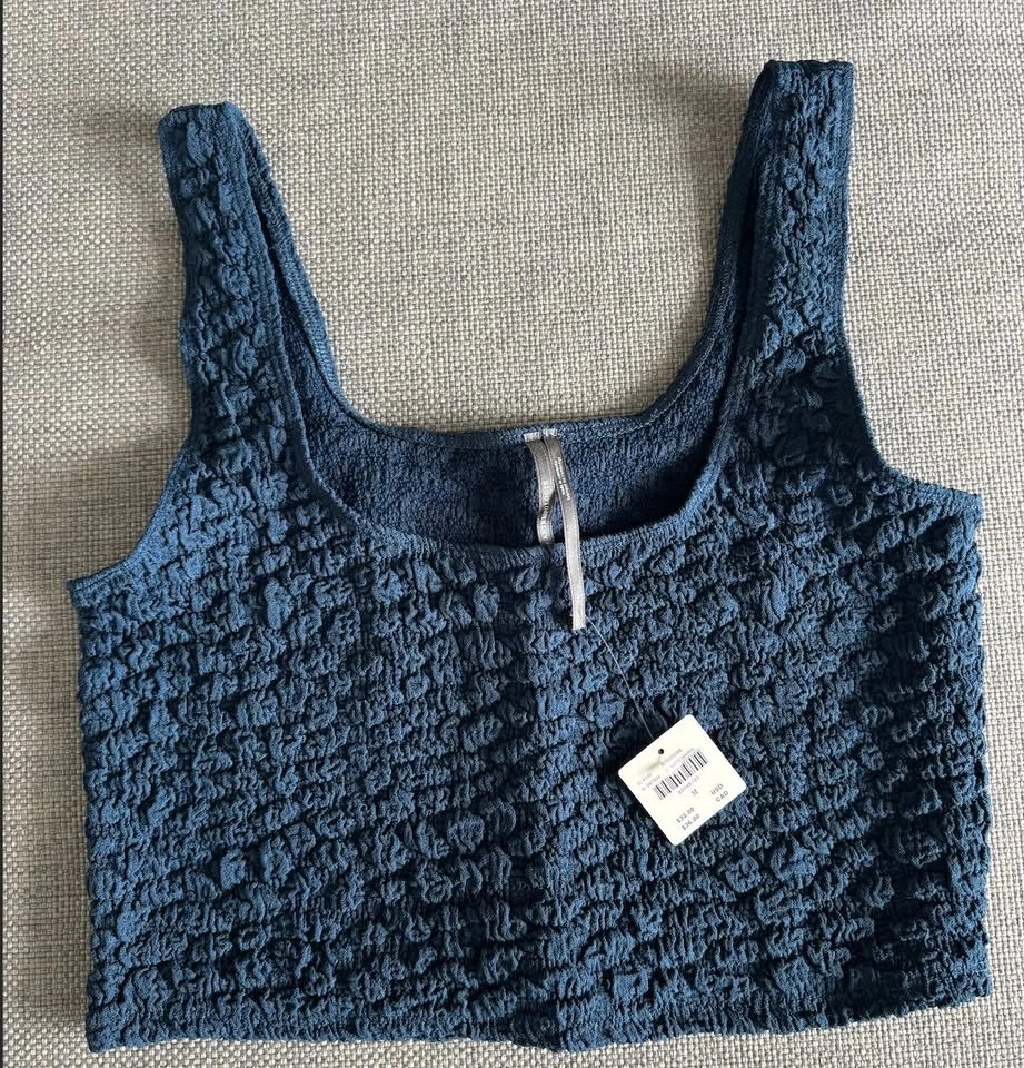 The Hannah Seamless Navy Textured Tank By Anthropologie ~ M ⚽️ - photo 2