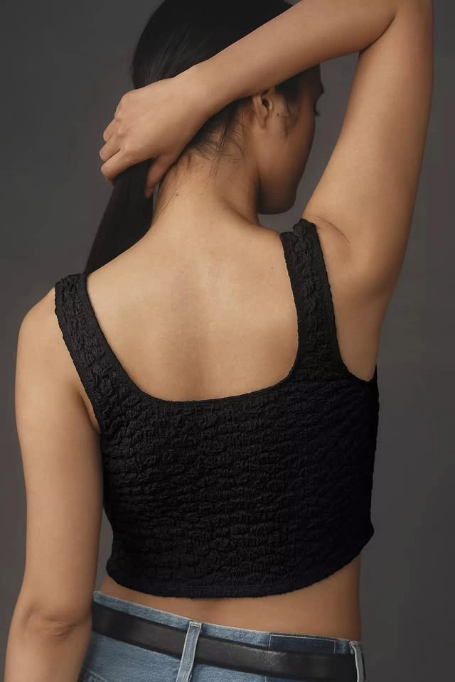 The Hannah Seamless Black Textured Tank By Anthropologie ~ M ⚽️ - photo 5