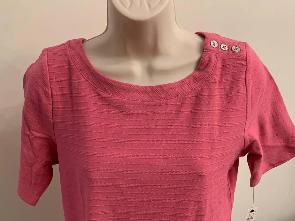 BNWT Talbots Pink Button Shoulder Top - Small Petite ⚽️ - photo 4