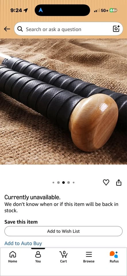 33” Natural Wood Baseball Bat with Grip - photo 2