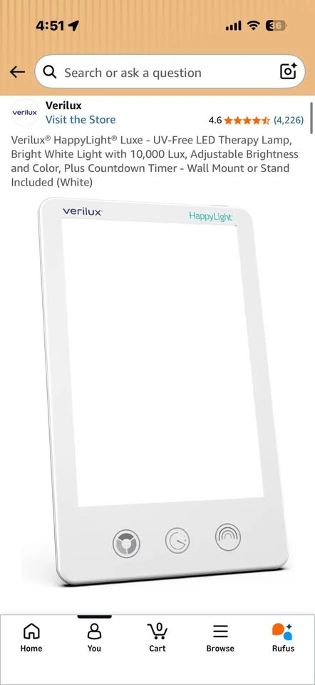 Verilux HappyLight Luxe Light Therapy Lamp - photo 2