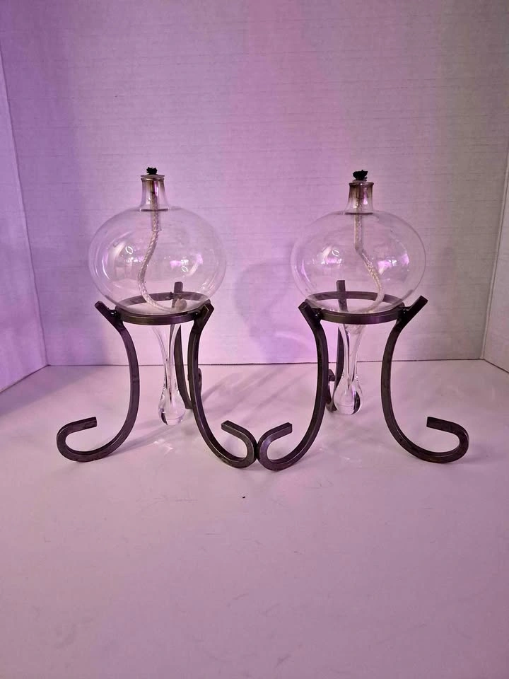 Glass Oil Lamps With Stands