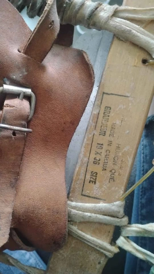 Vintage Wooden Snowshoes with Leather Bindings 10/36 - photo 3