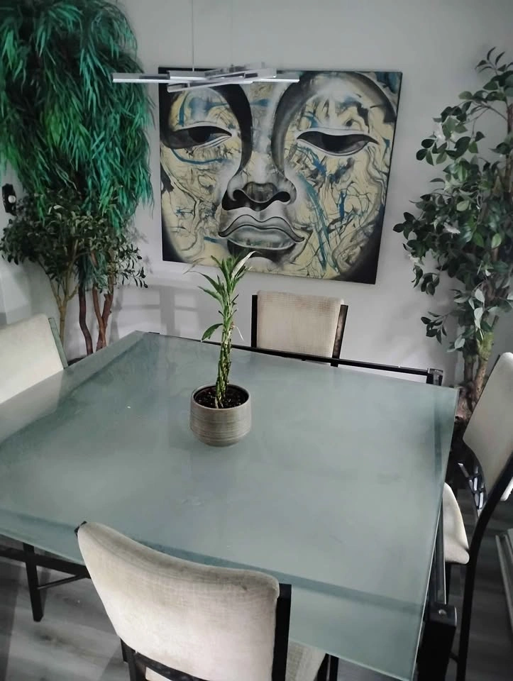 Glass Top Dining Table with 4 Chairs - photo 2