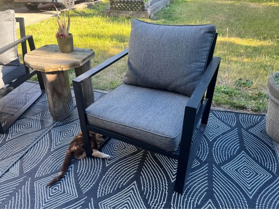 (can deliver) Hampton Bay Modern Patio Lounge Chairs (Set of 2) - photo 3