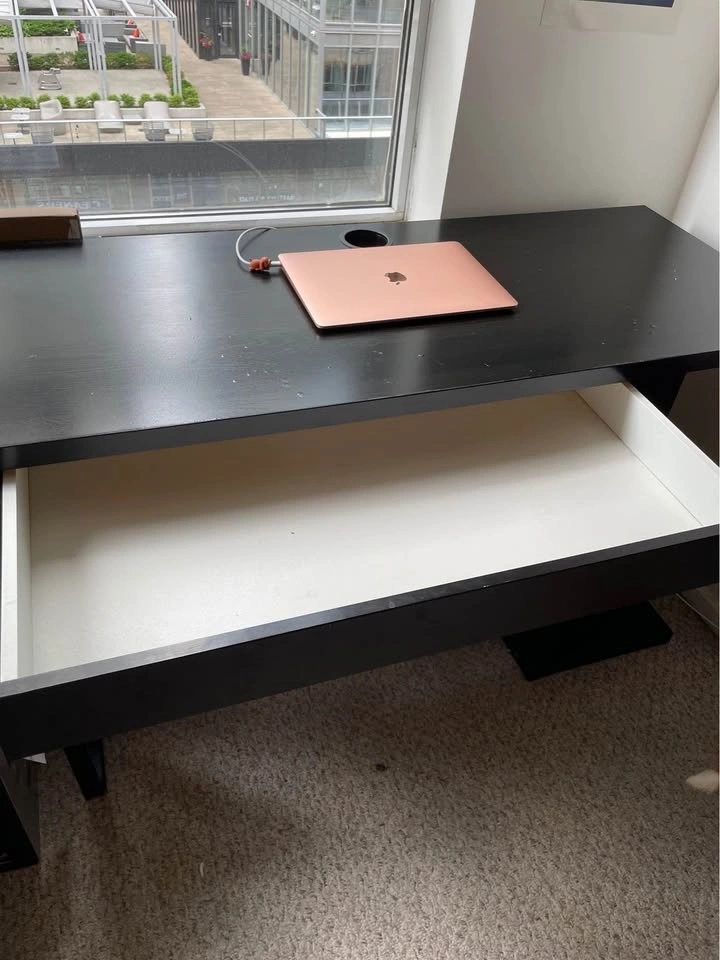 IKEA Micke Dark Wood Desk - photo 2