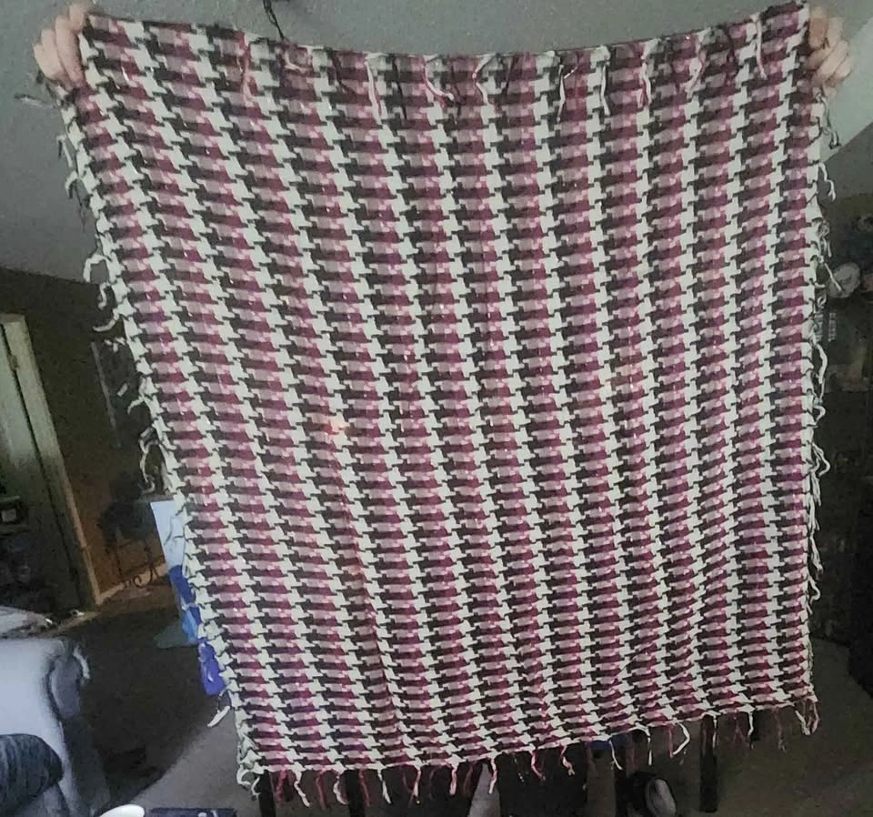 Pink and Black Houndstooth Shawl Scarf - photo 3