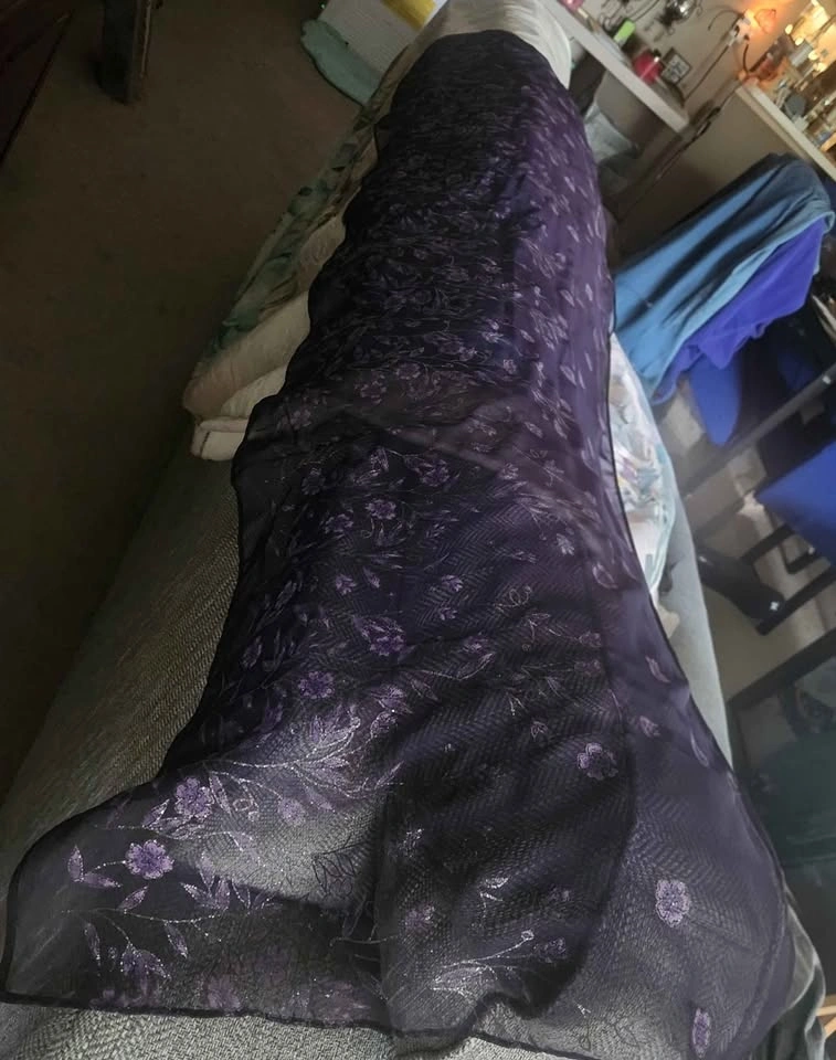 Purple Floral Glitter Scarf Wrap - photo 2
