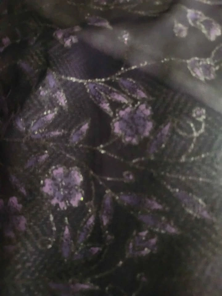Purple Floral Glitter Scarf Wrap - photo 3