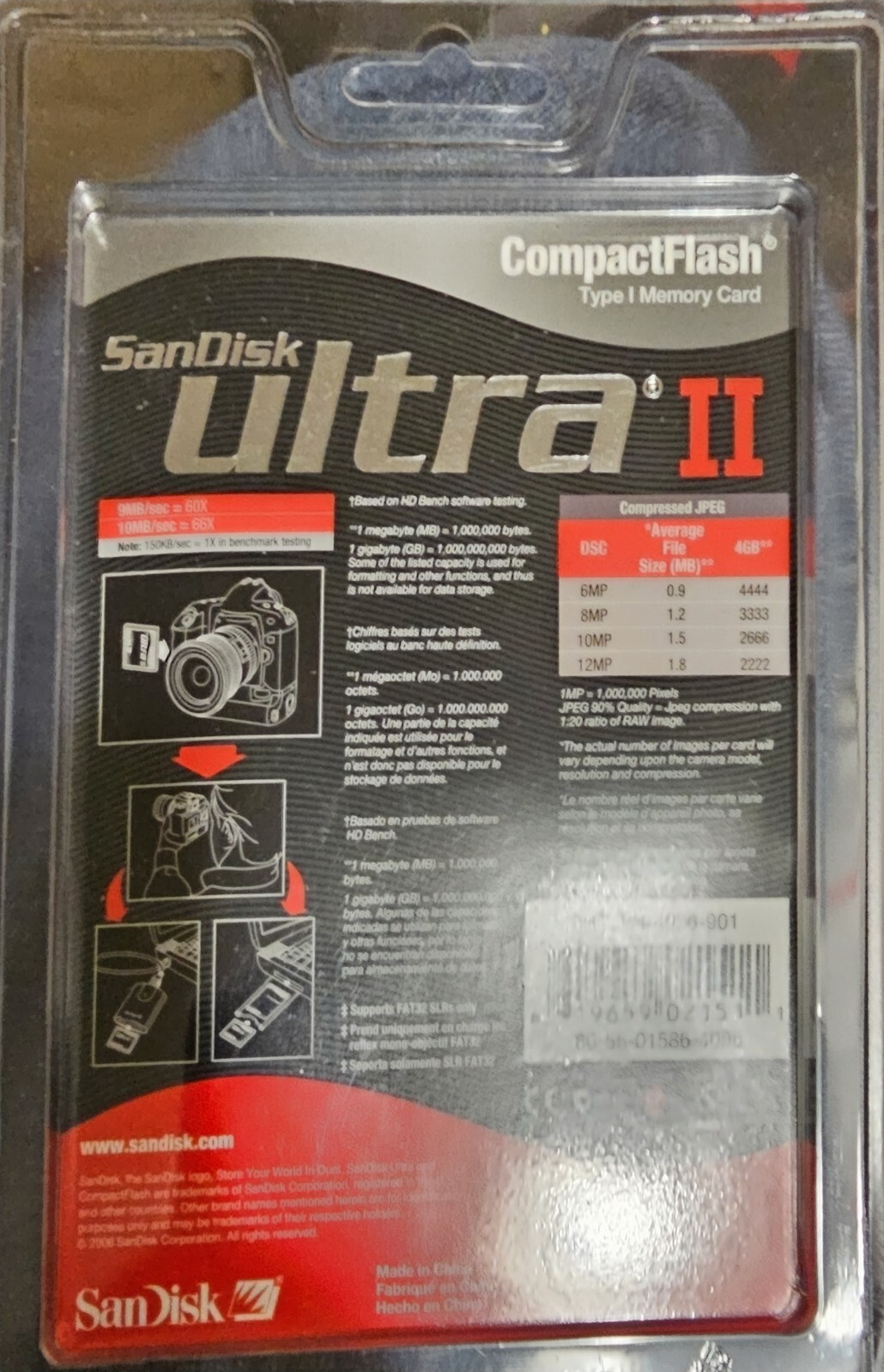 Sandisk 4GB Ultra II Compact Flash Memory Card (SDCFH-4096-901) - photo 2