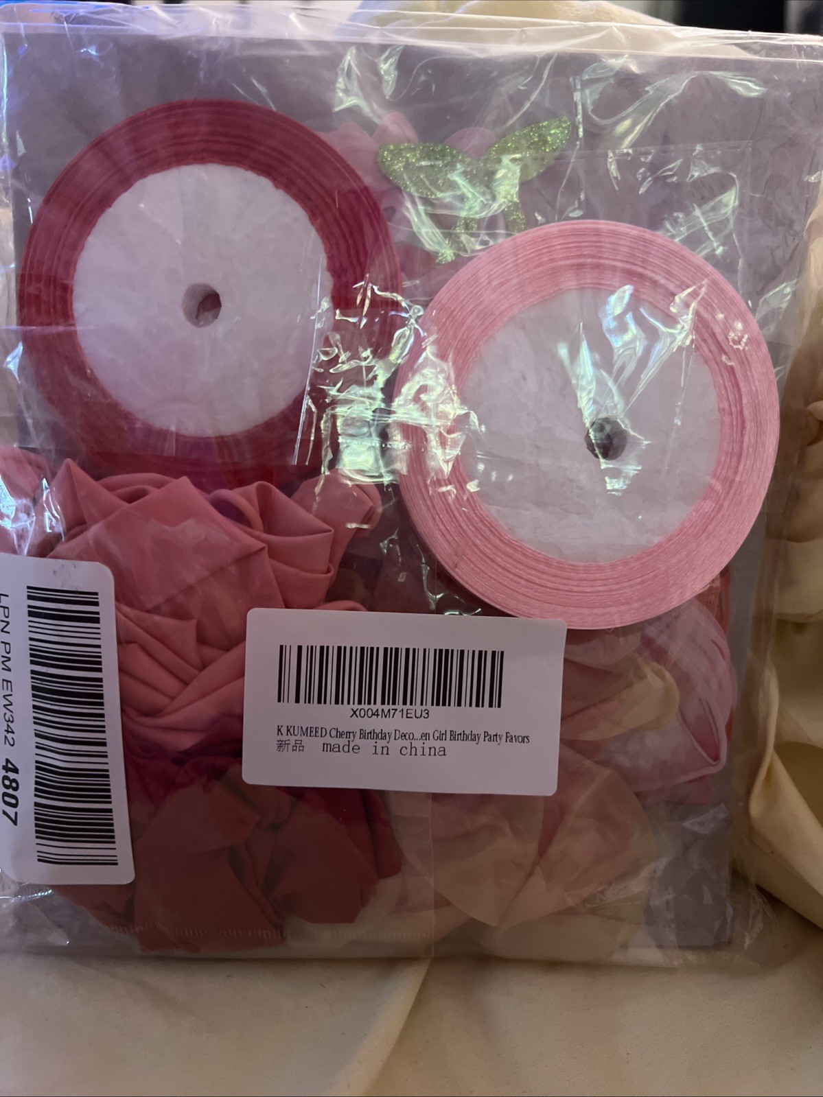 Pink Red Happy Birthday Party Decorations Kit