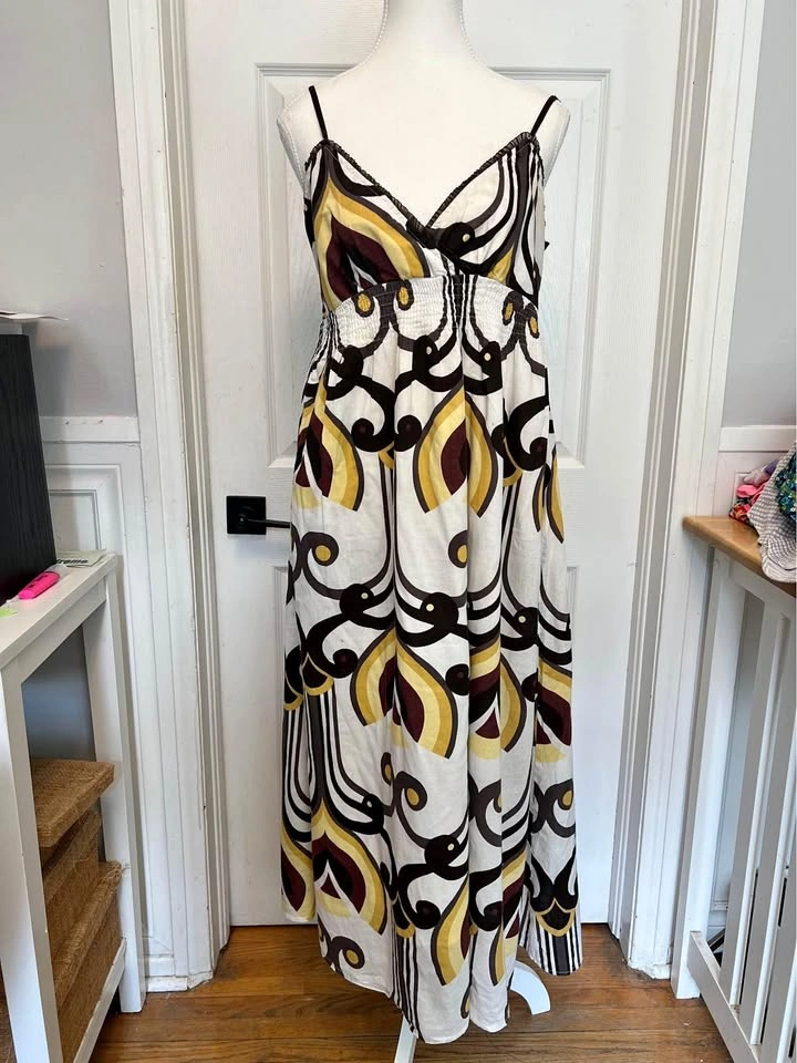 ⚽ Abstract print long dress