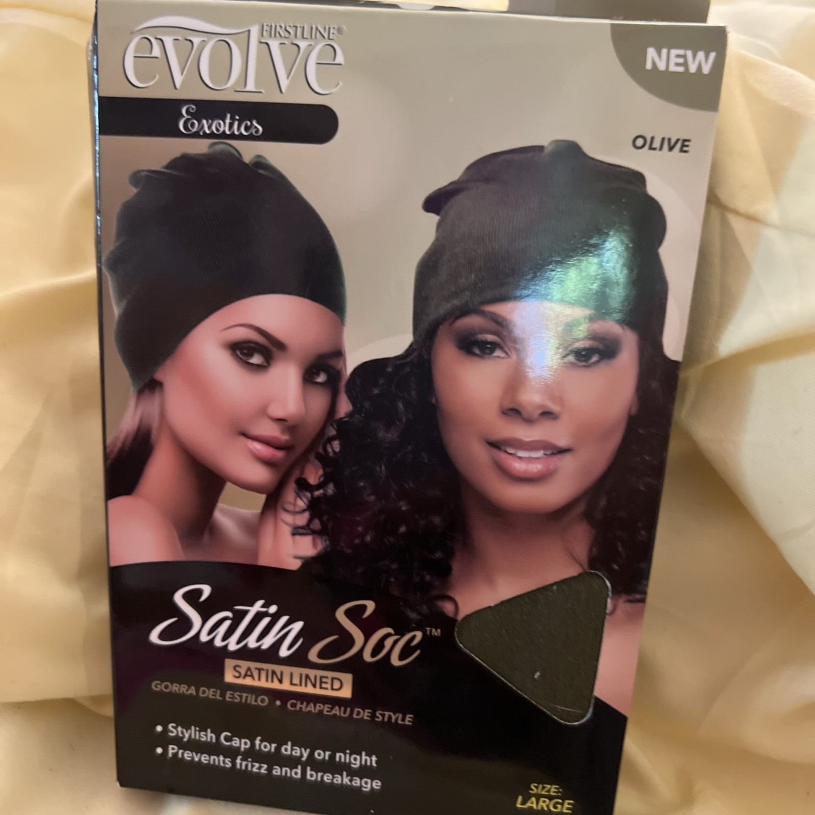 Satin Soc Olive Large Satin-Lined Style Cap
