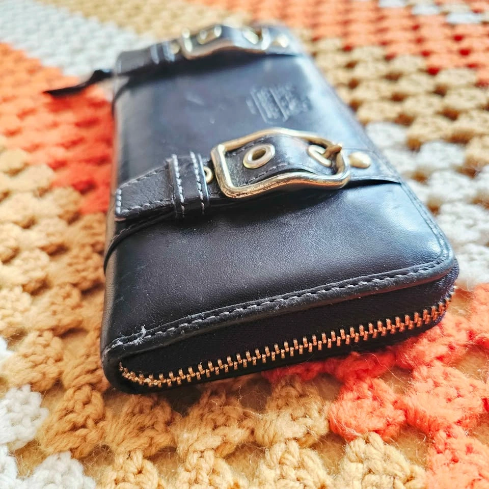 Vintage Coach Zoe Black Leather Continental Wallet - photo 2