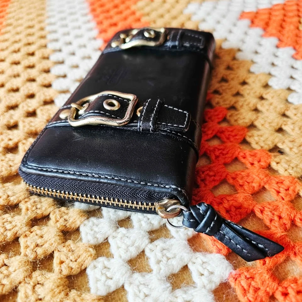 Vintage Coach Zoe Black Leather Continental Wallet - photo 3
