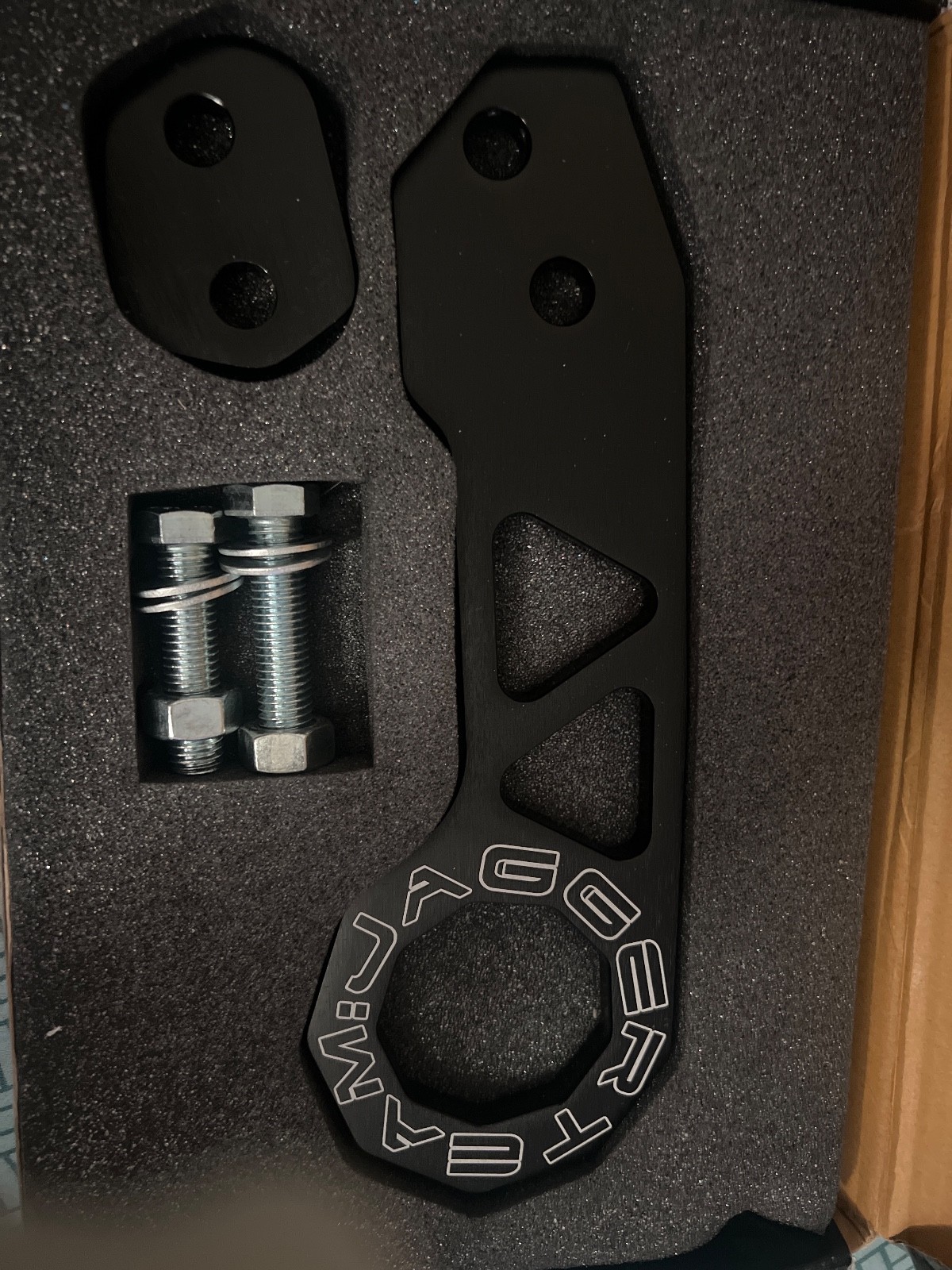 Bumper front/black car hook