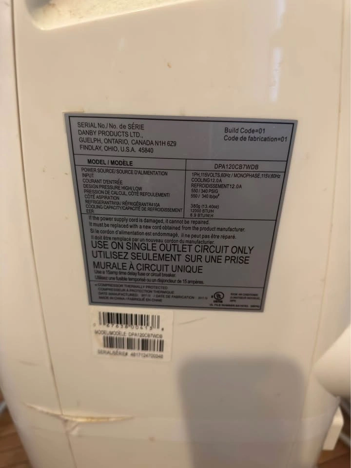 Danby 12000 BTU portable AC - photo 3