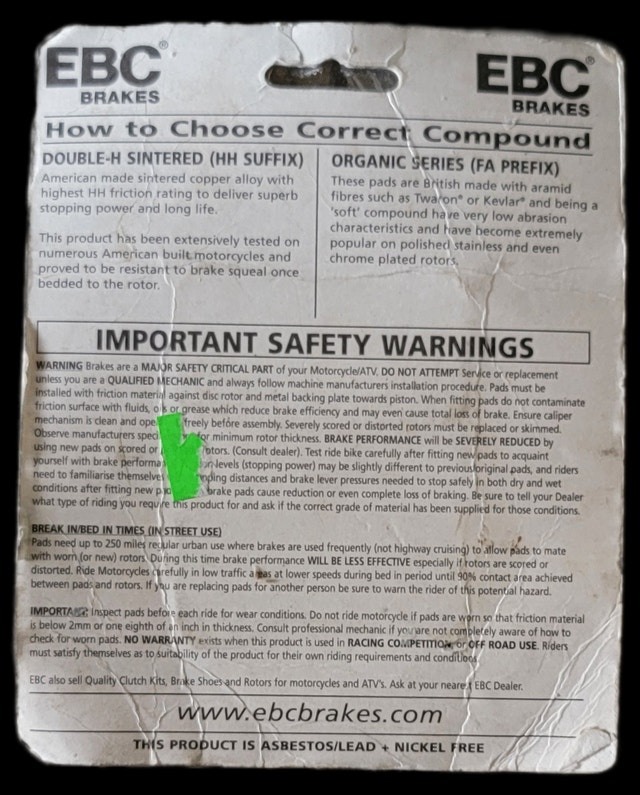 EBC FA252HH Brake pads Yamaha - photo 2