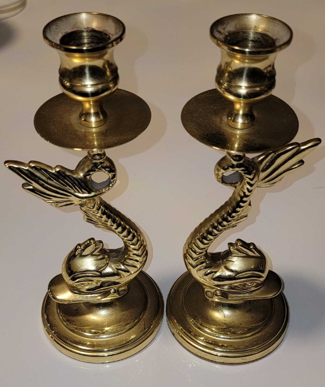 Baldwin solid brass candlestick holders