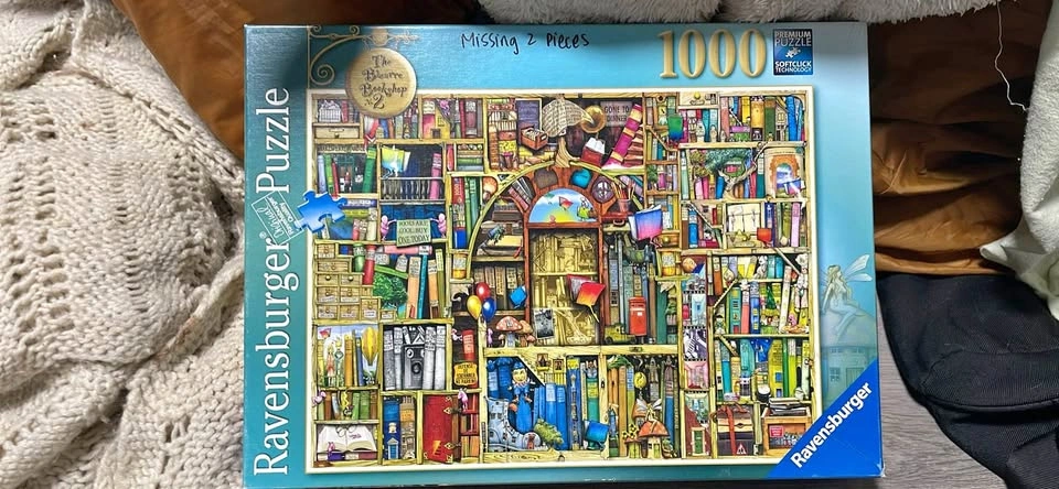 Ravensburger Bizarre Bookshop Puzzle 1000 pc - missing 2 pieces
