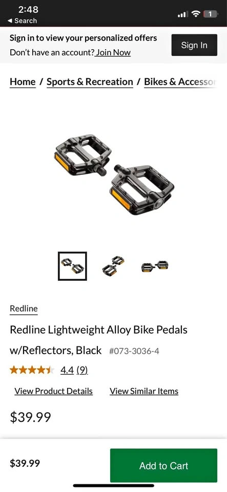 New Redline Bmx pedals