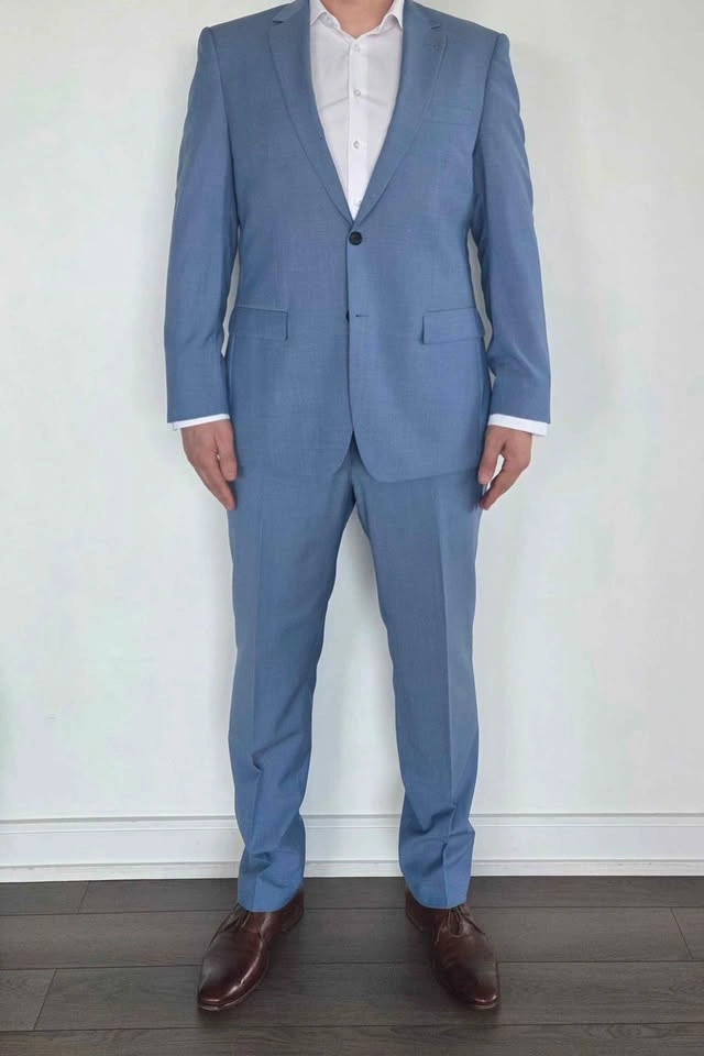 Ike Behar Men's 100% Wool Suit | Slate Blue | 46R / 38R - photo 2