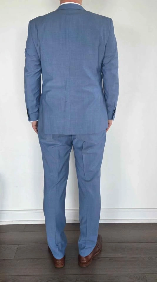 Ike Behar Men's 100% Wool Suit | Slate Blue | 46R / 38R - photo 3