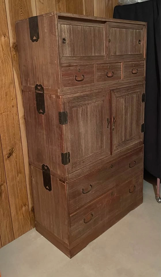 Japanese 3 pc Stacking Tansu (Chest of Drawers) - photo 4