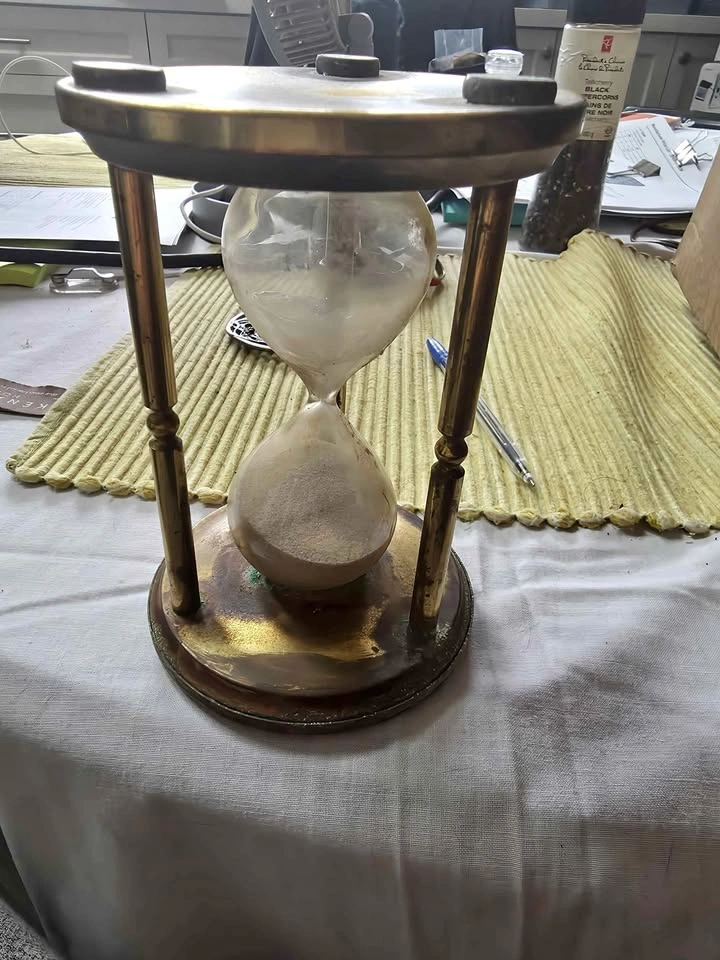 Large Vintage Brass Hourglass