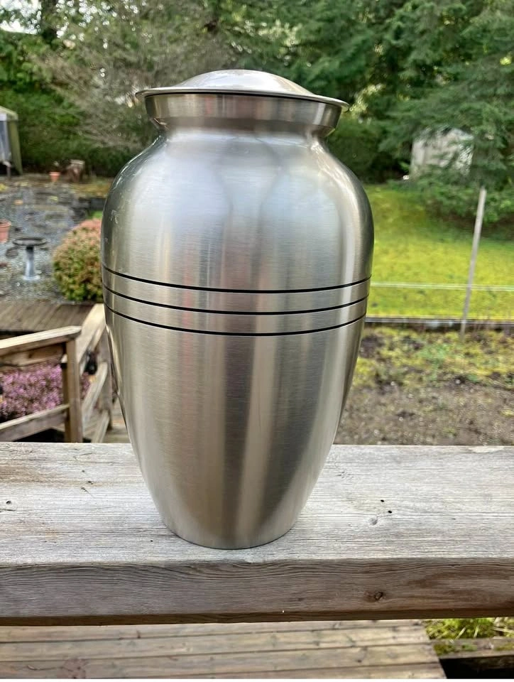 Pewter urn