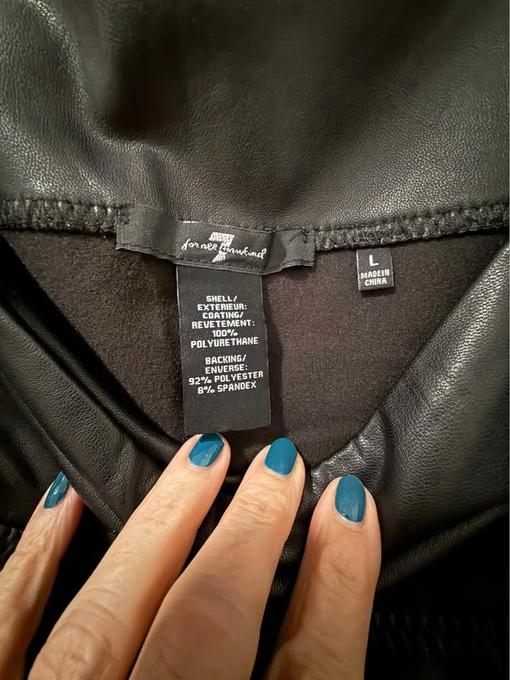 Seven For All Mankind - Large, black faux leather leggings - photo 3