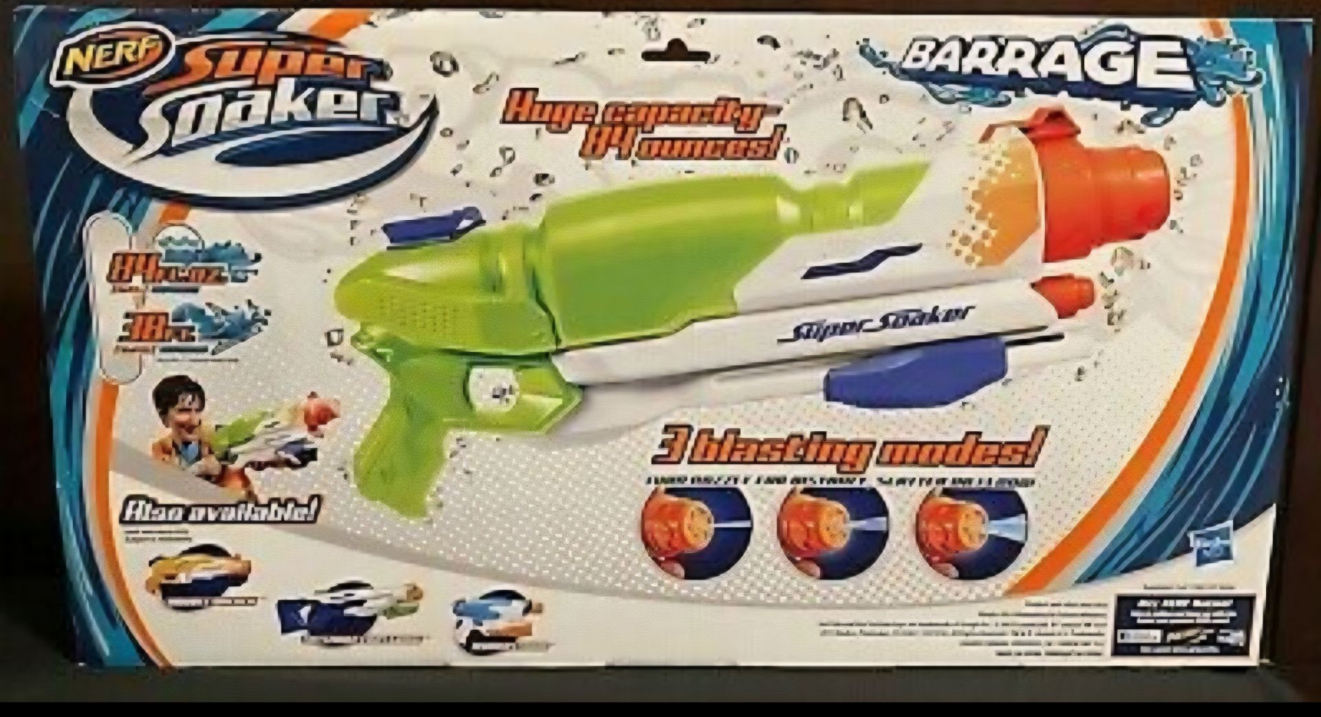 Nerf Super Soaker Barrage Large Water Blaster Squirt Gun 3 Modes - photo 2