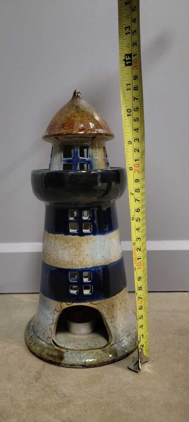 Ceramic lighthouse tea light candle - photo 2