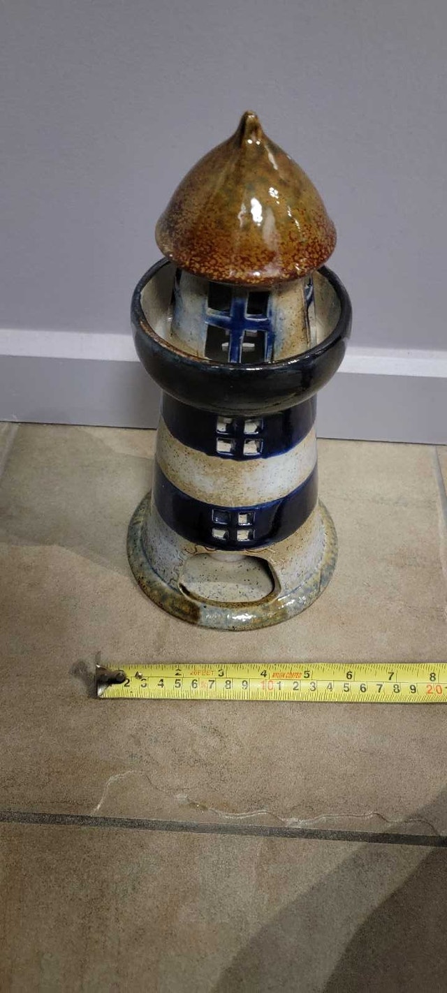 Ceramic lighthouse tea light candle - photo 3