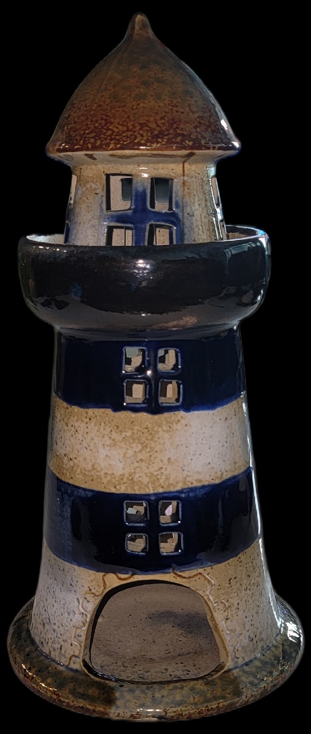 Ceramic lighthouse tea light candle - photo 4